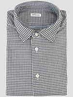 Kiton White Gray Cotton Shirt