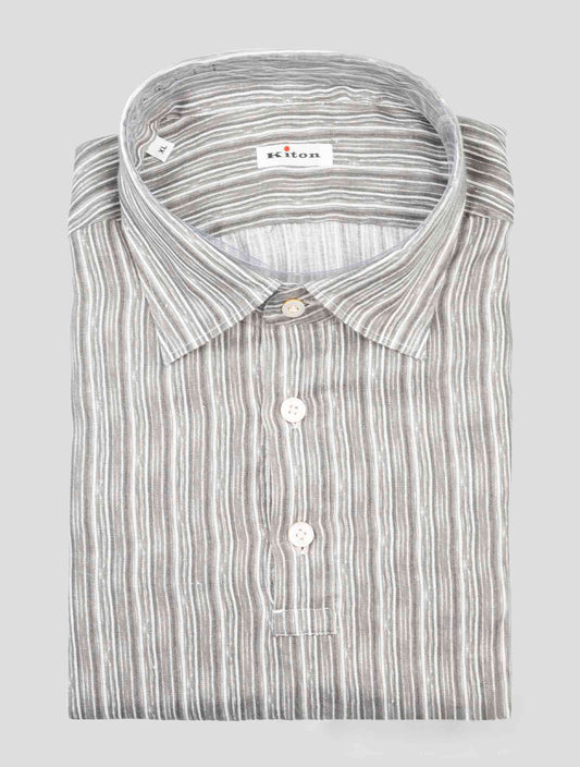 Kiton Multicolor Cotton Linen Sweater Polo