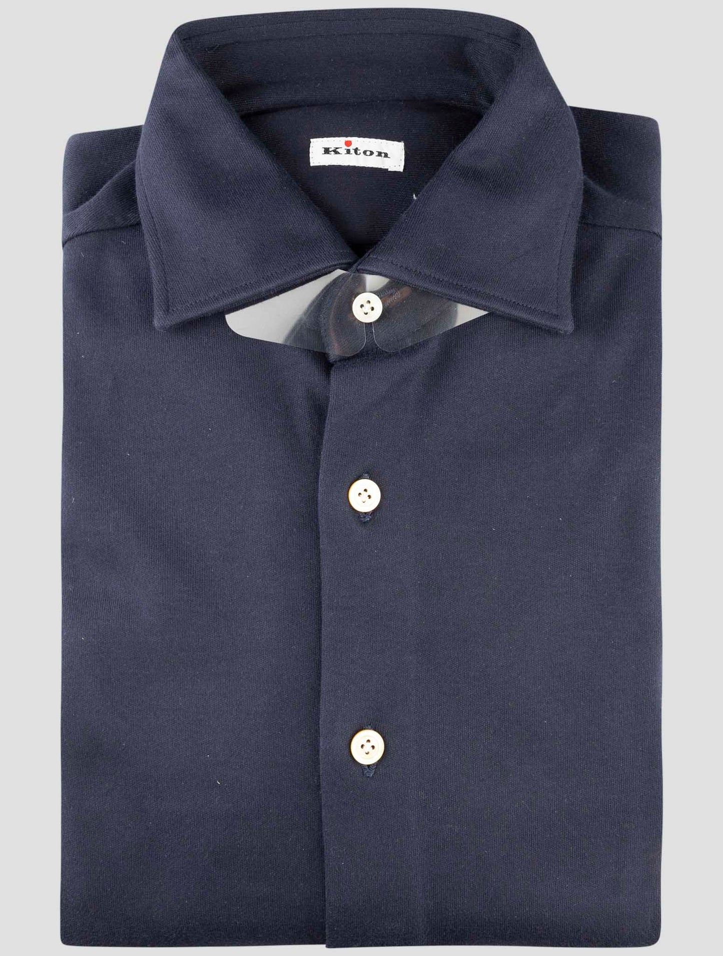 Kiton Blue Cotton Shirt