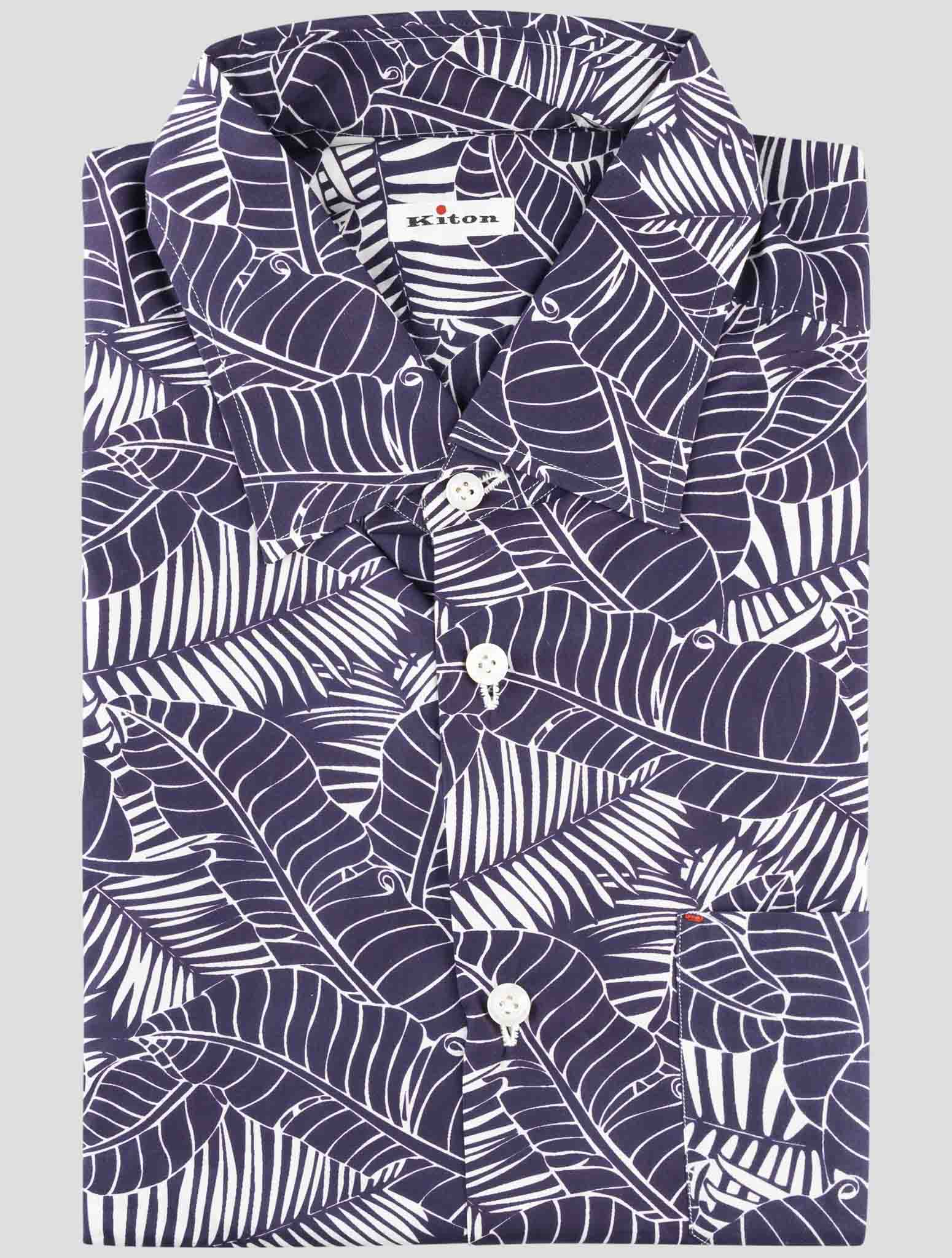 Kiton Blue Cotton Shirt