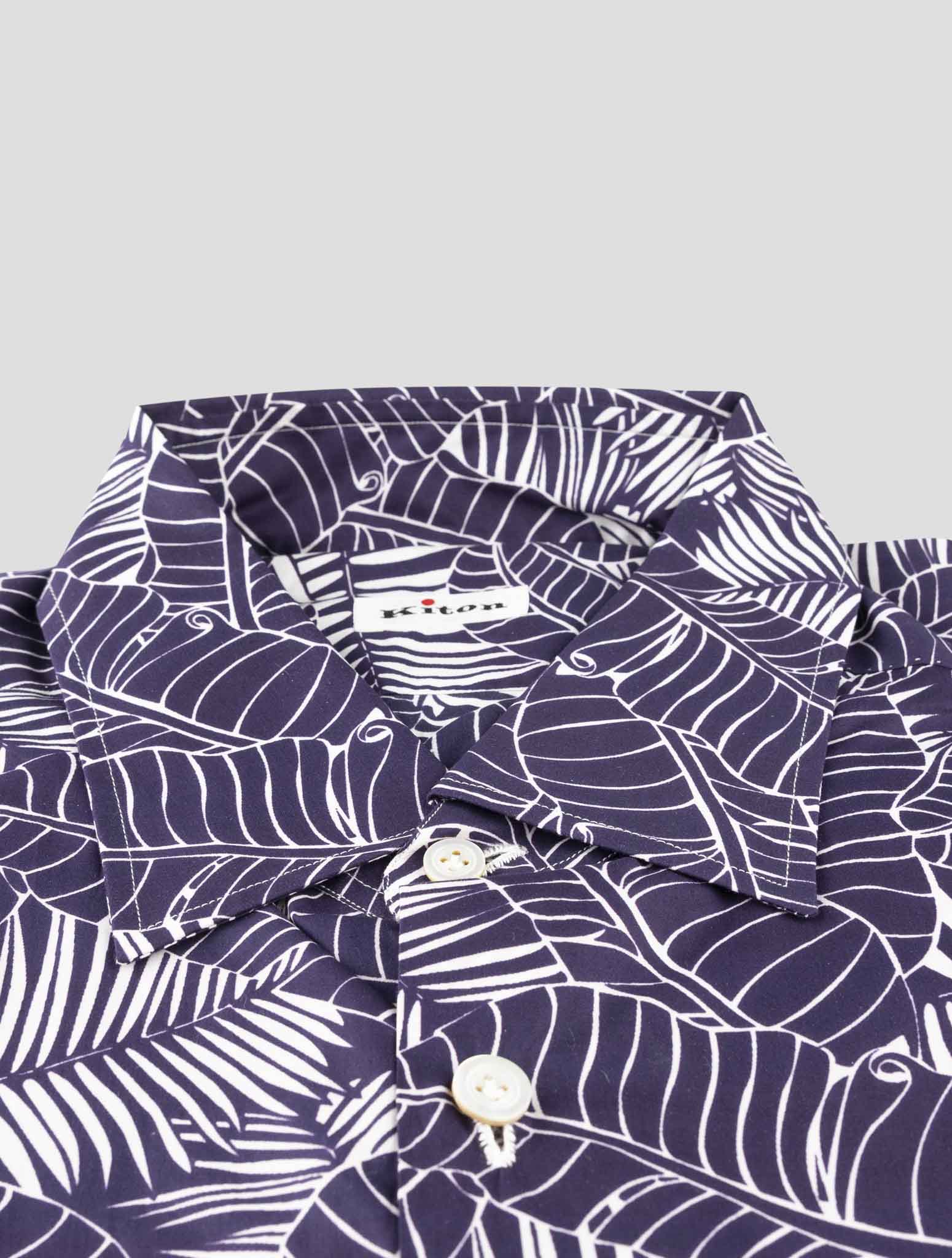 Kiton Blue Cotton Shirt