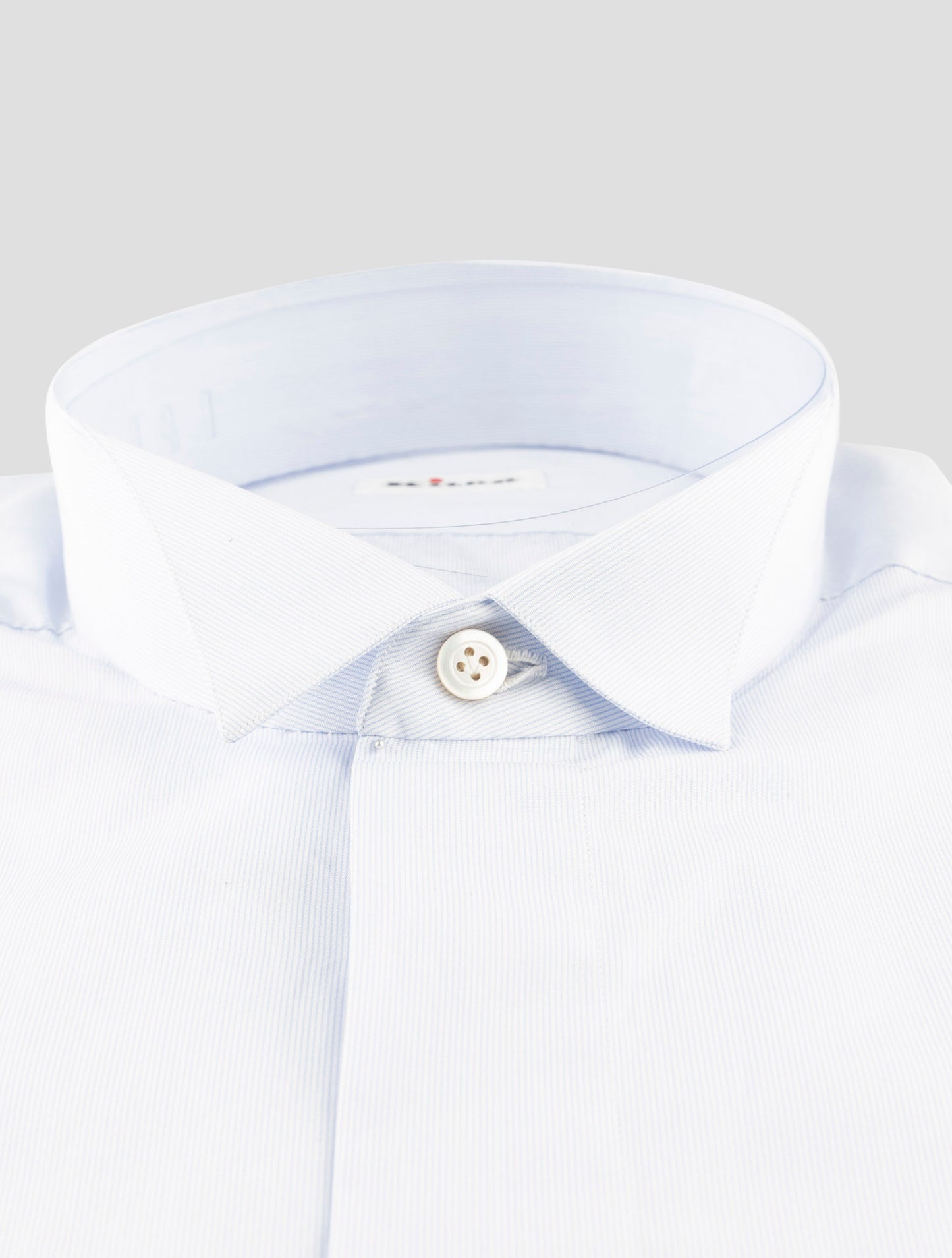 Kiton Light Blue White Cotton Shirt