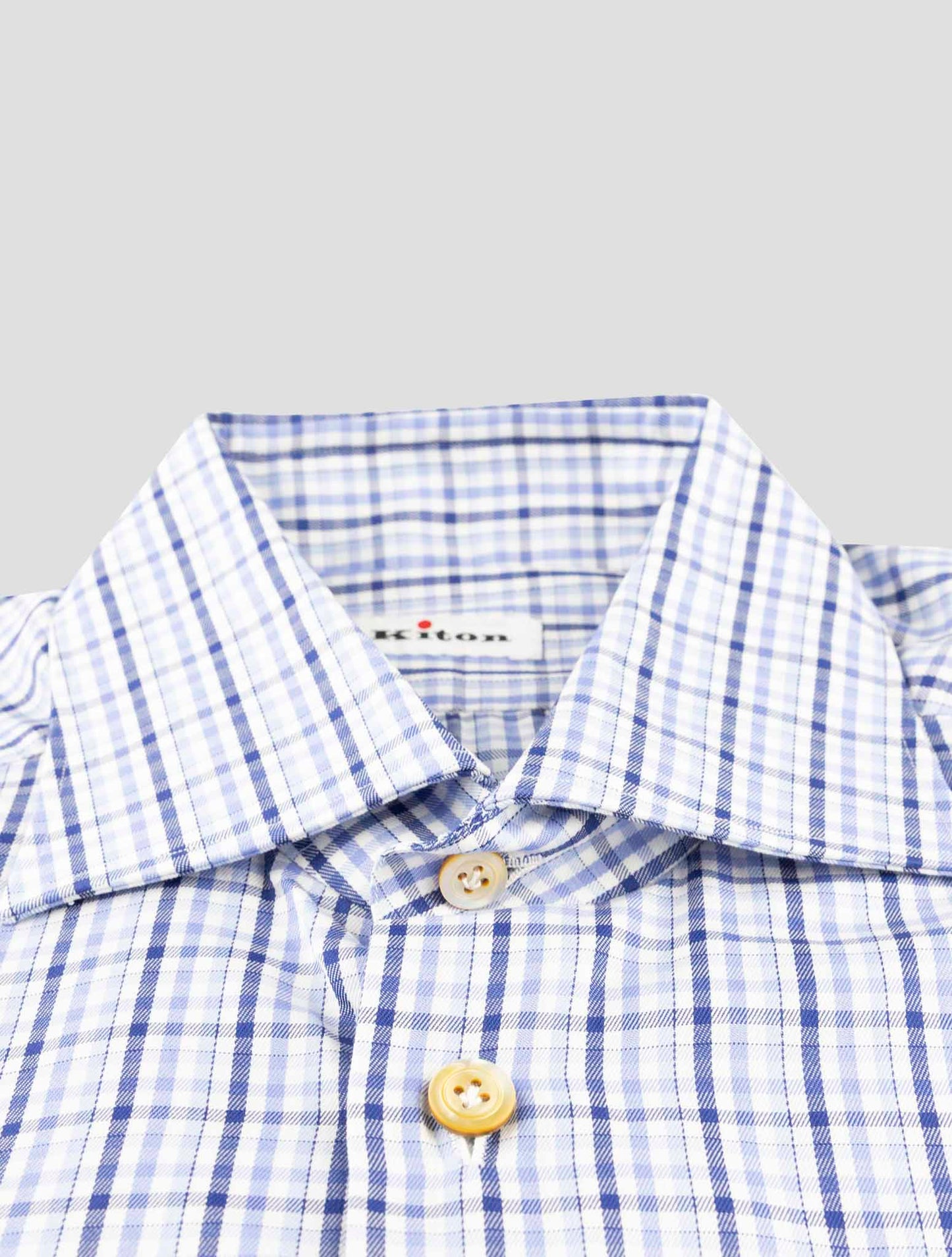 Kiton Blue Cotton Shirt