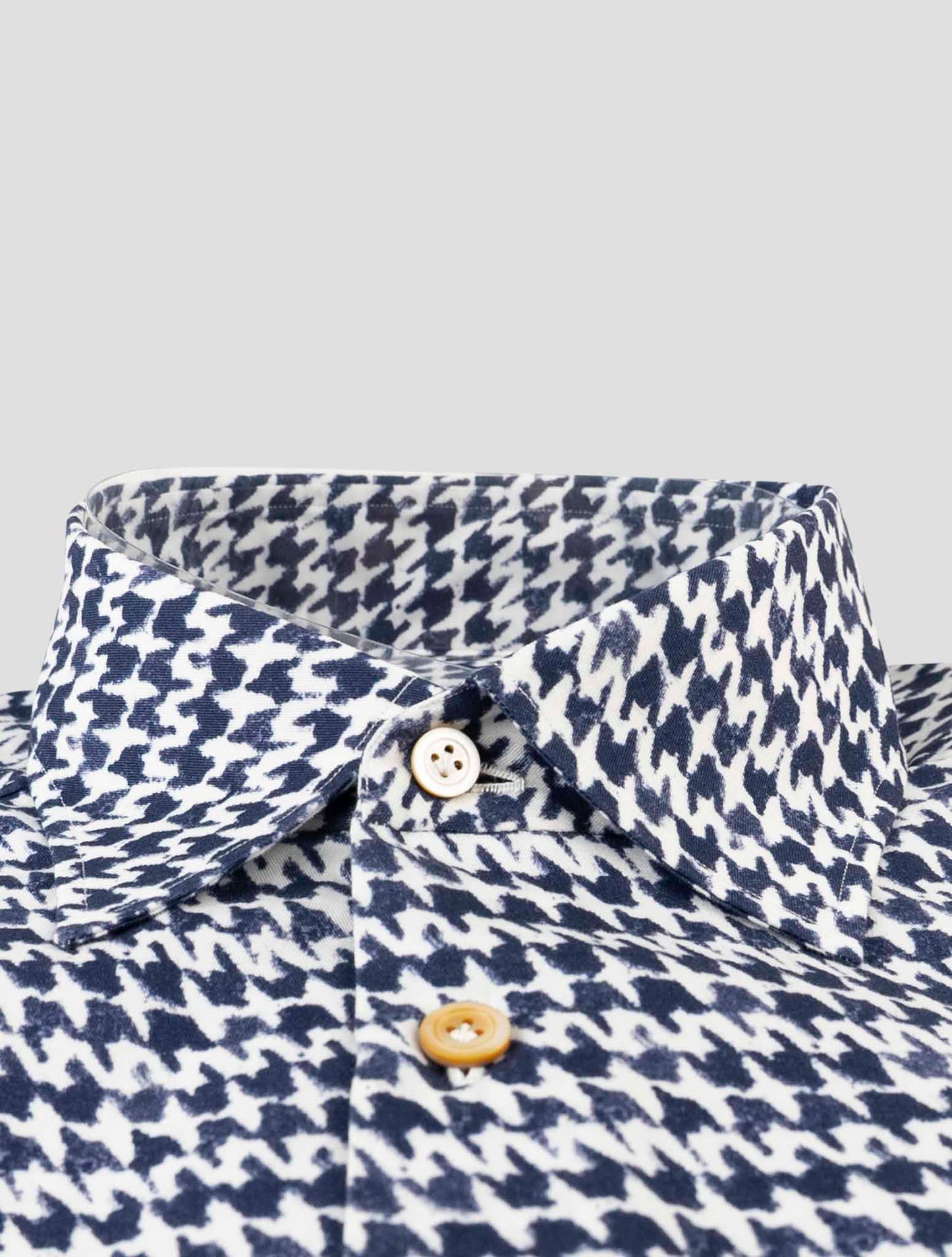 Kiton Blue White Cotton Shirt