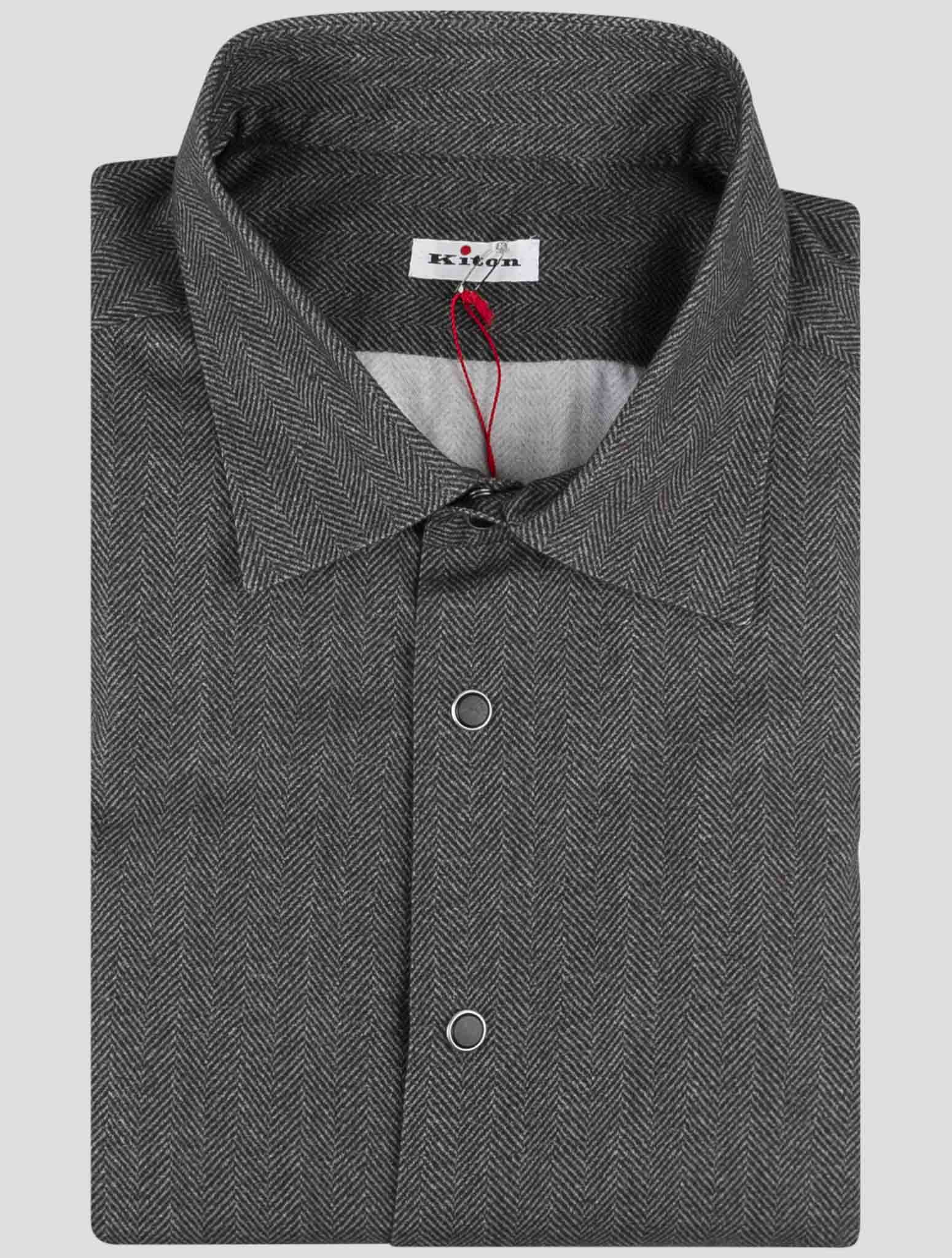 Kiton Gray Cotton Shirt