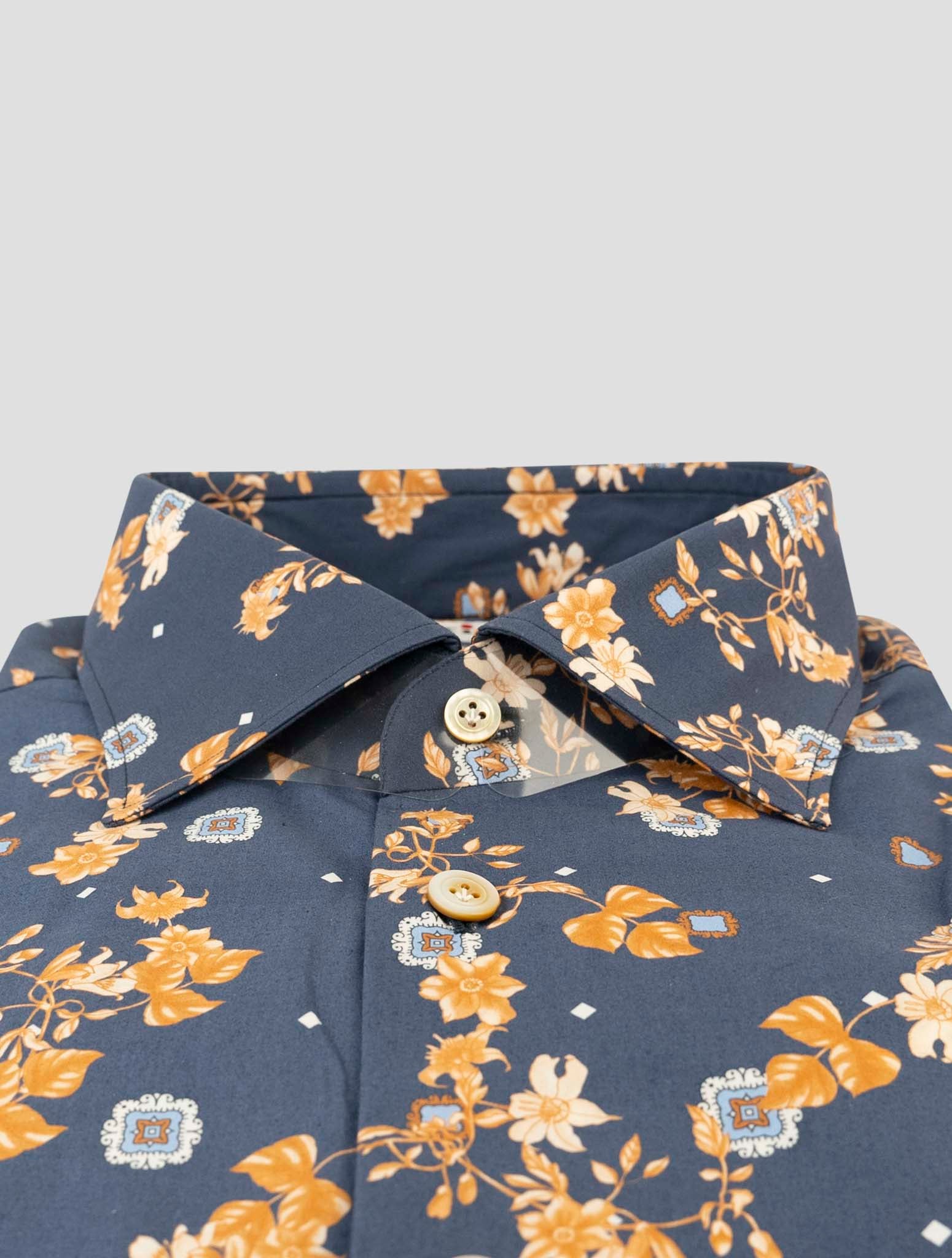 Kiton Blue Cotton Shirt