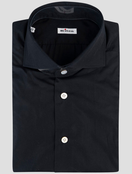 Kiton Black Cotton Shirt