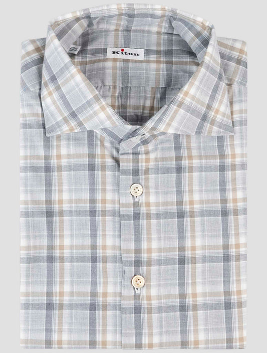 Kiton Gray Cotton Shirt