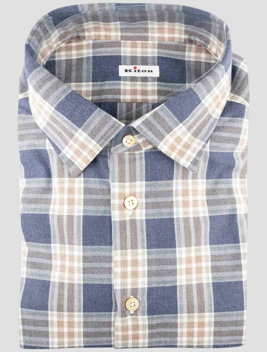 Kiton Brown Cotton Shirt