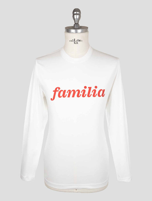 Kiton White Cotton T-Shirt Long Sleeve