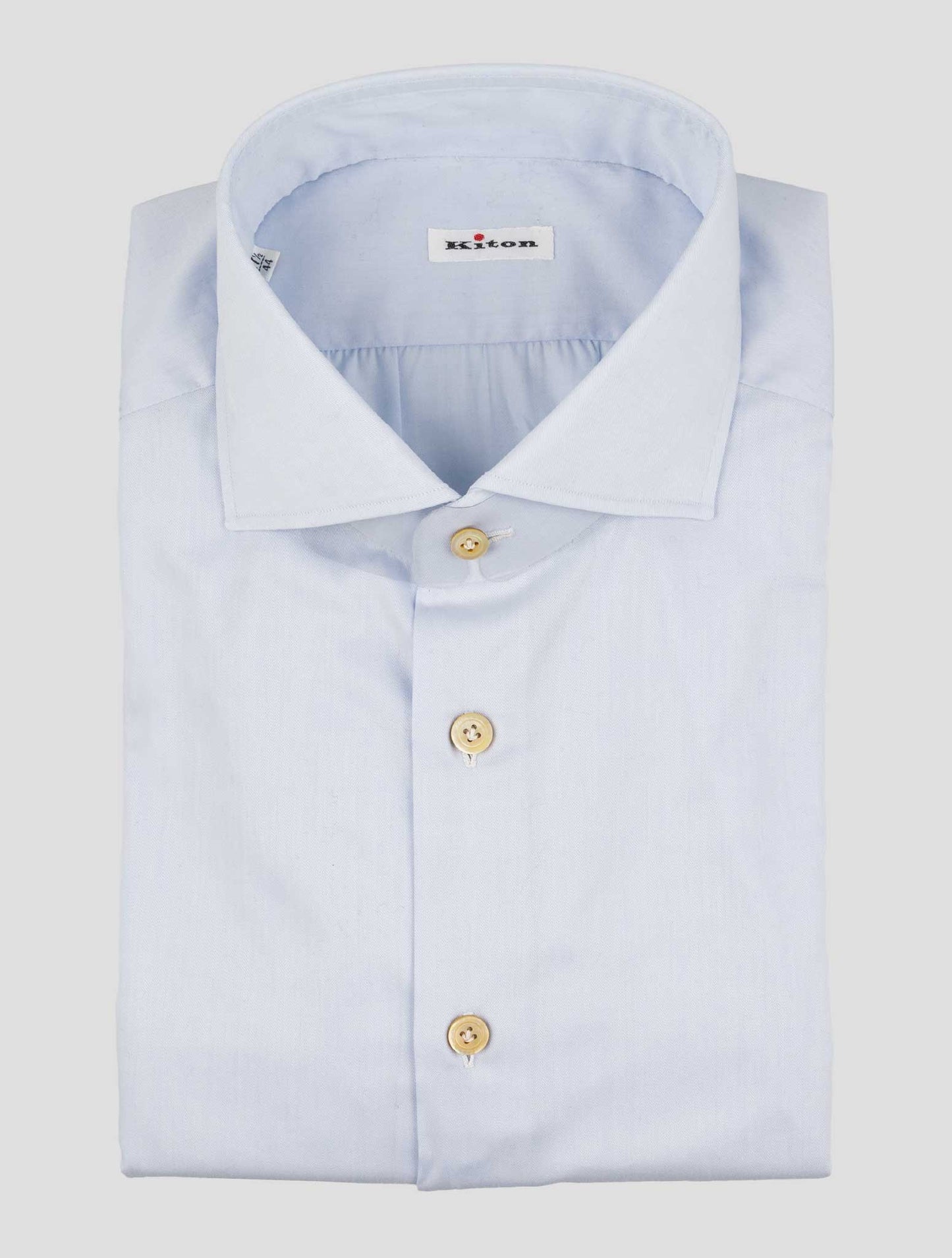 Kiton Blue Cotton Short Sleeve Shirt