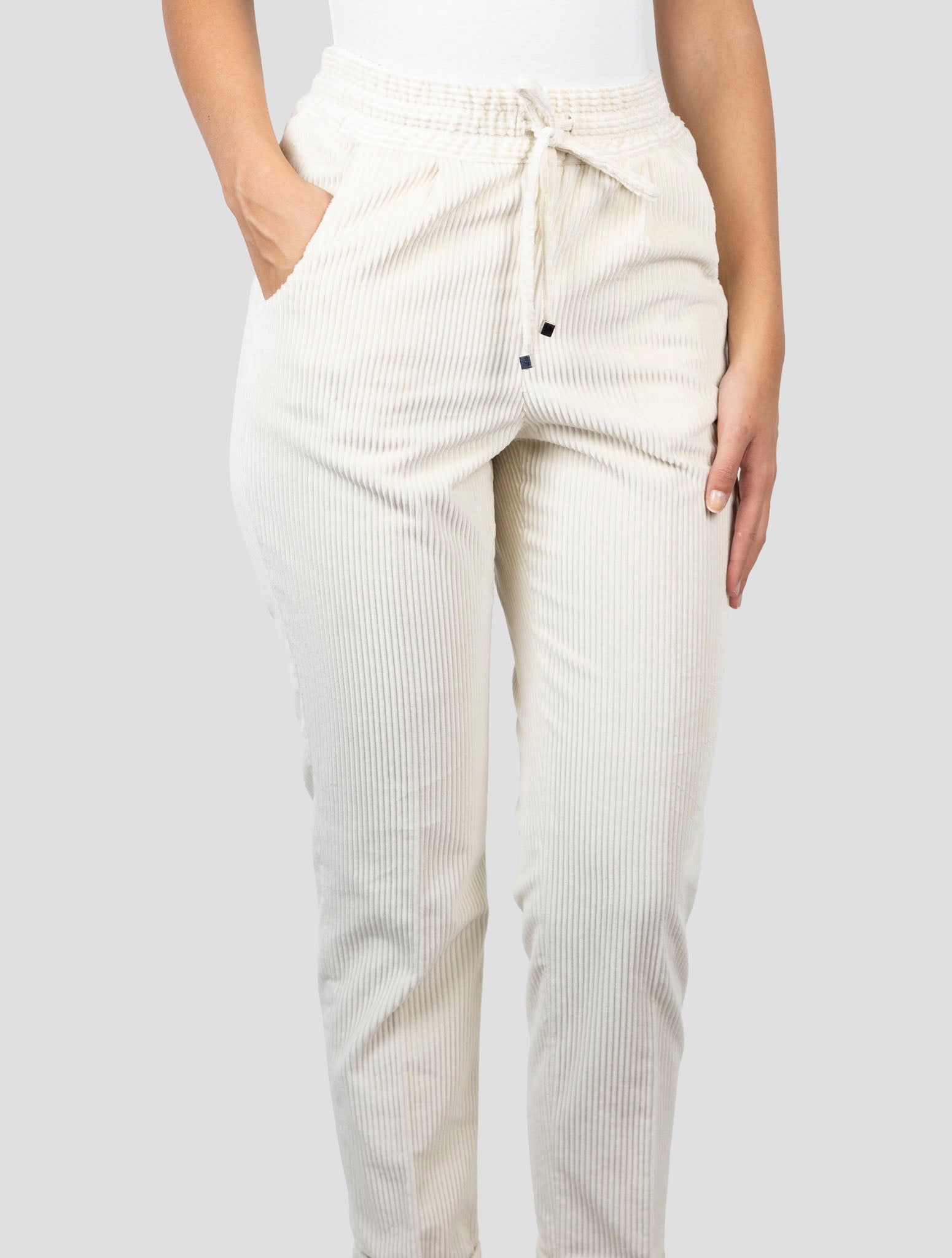 Kiton Beige Cotton Velvet Pants