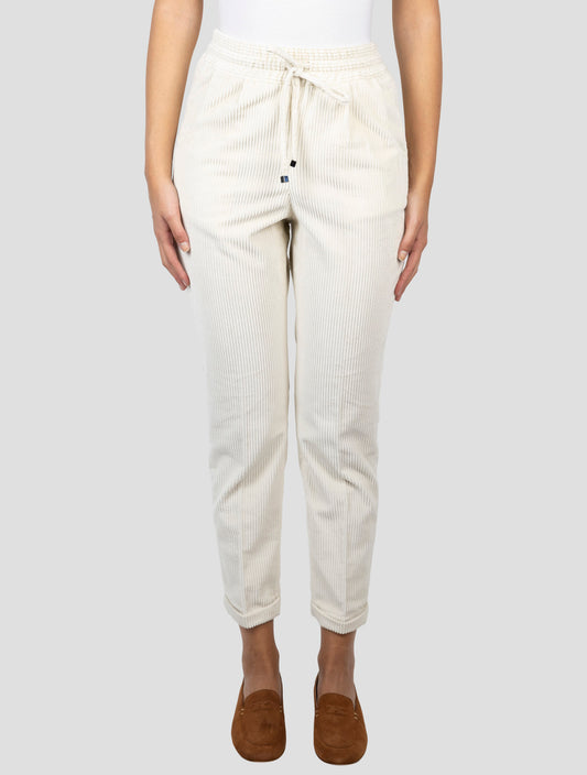 Kiton Beige Cotton Velvet Pants