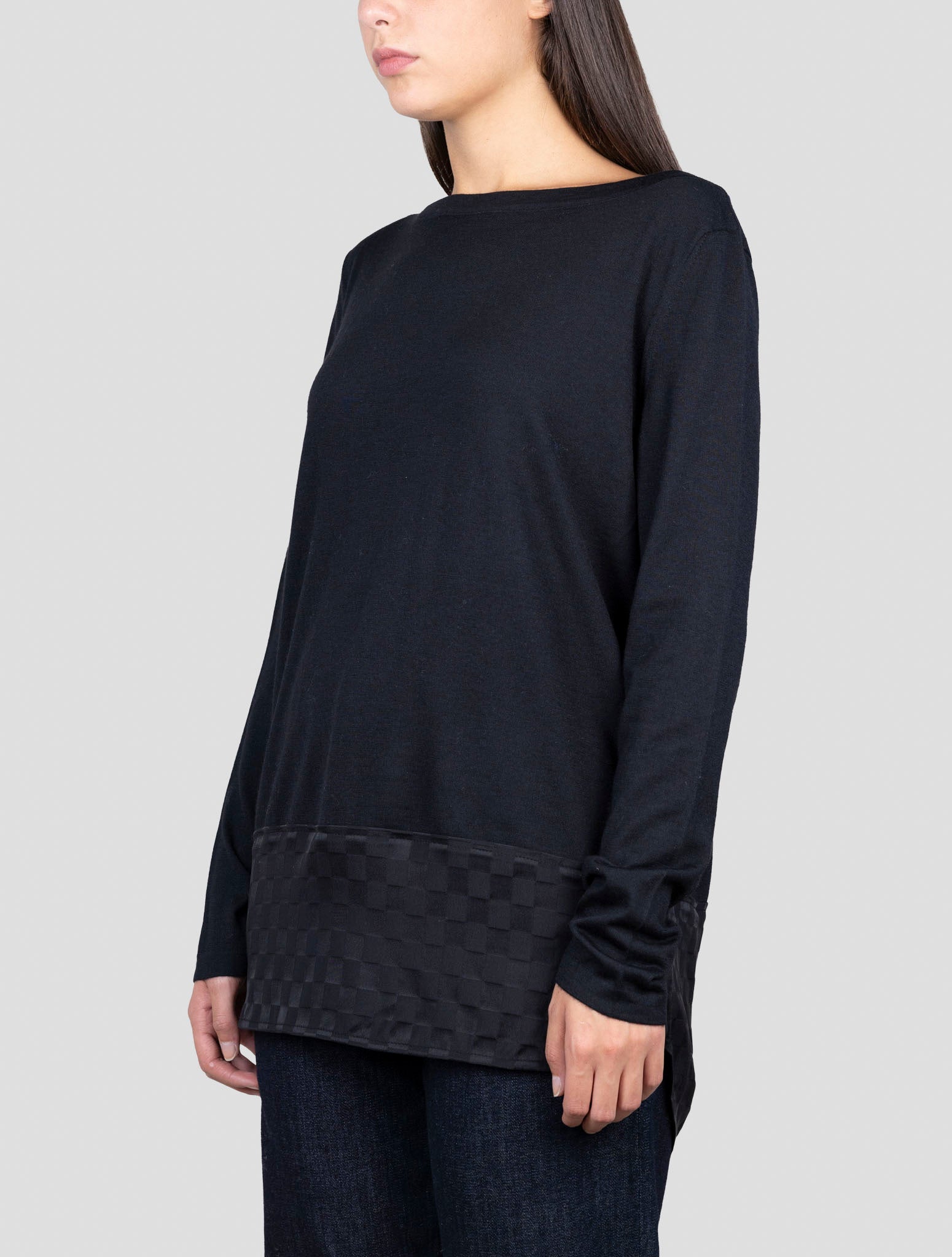 Kiton Black Cashmere Silk Sweater Crewneck