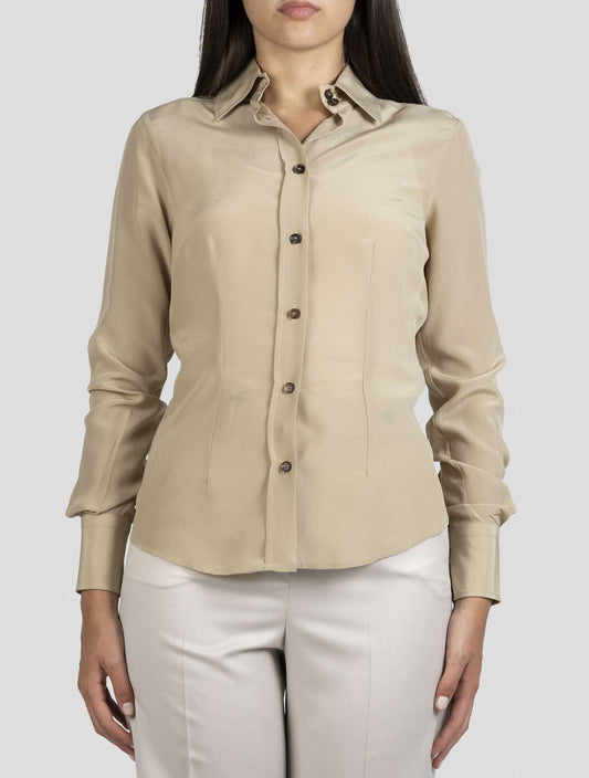 Kiton Brown Silk Shirt