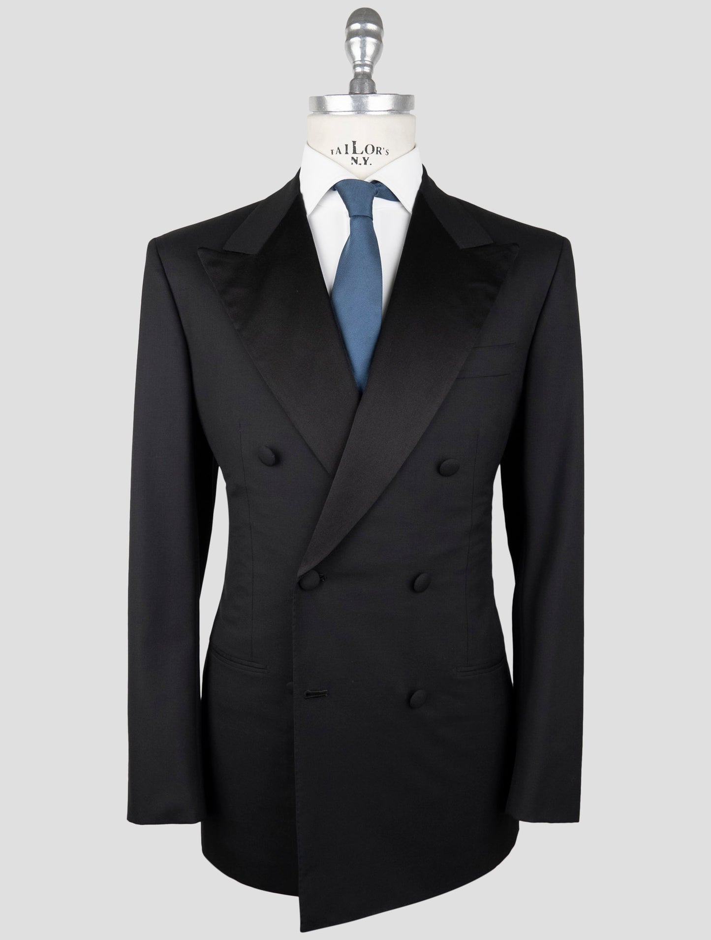 Kiton Black Wool Smoking Suit