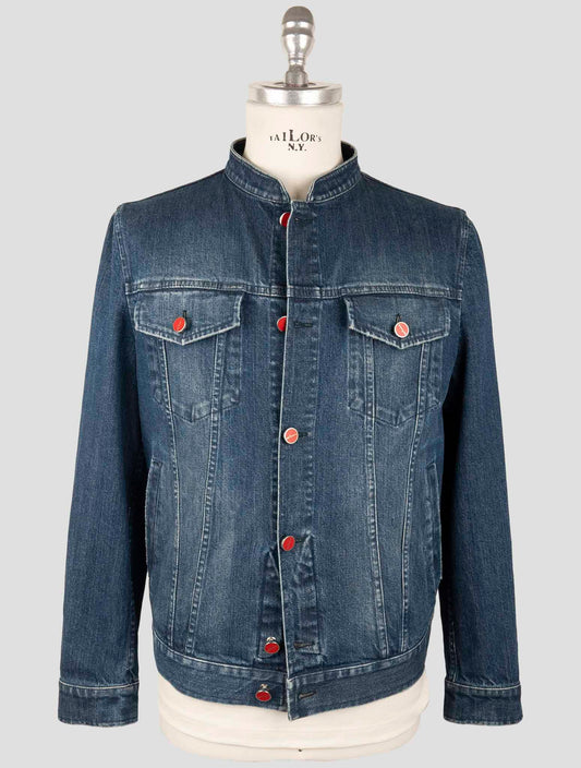 Kiton Blue Cotton Ea Coat