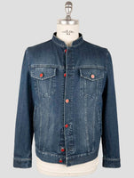 Kiton Blue Cotton Ea Coat