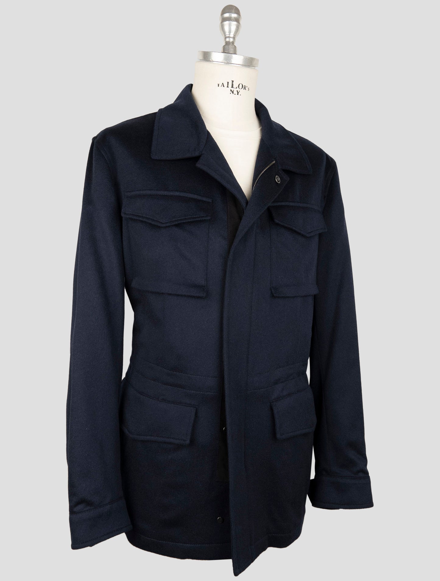 Kiton Blue Cashmere Coat