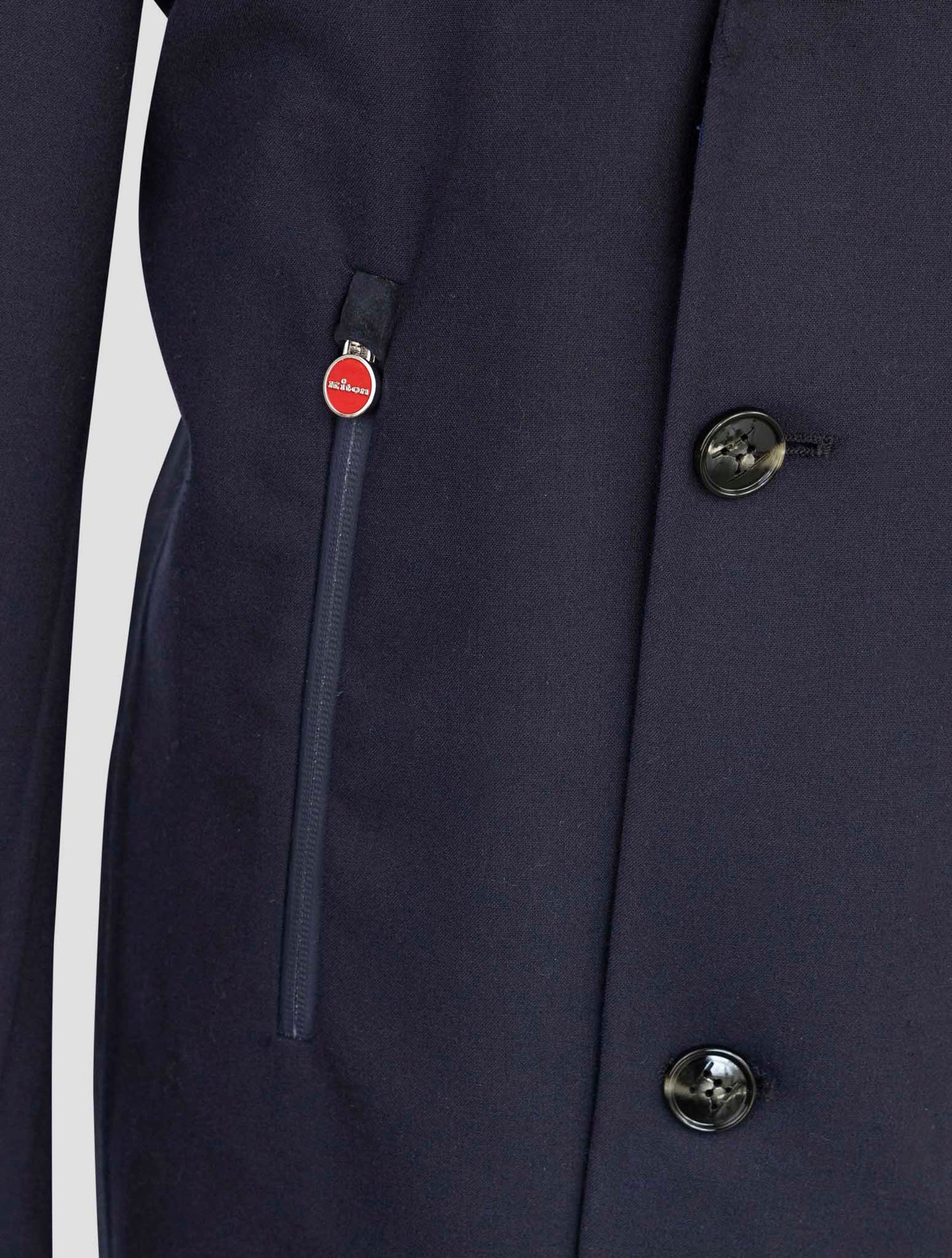 Kiton Blue Wool Ea Coat