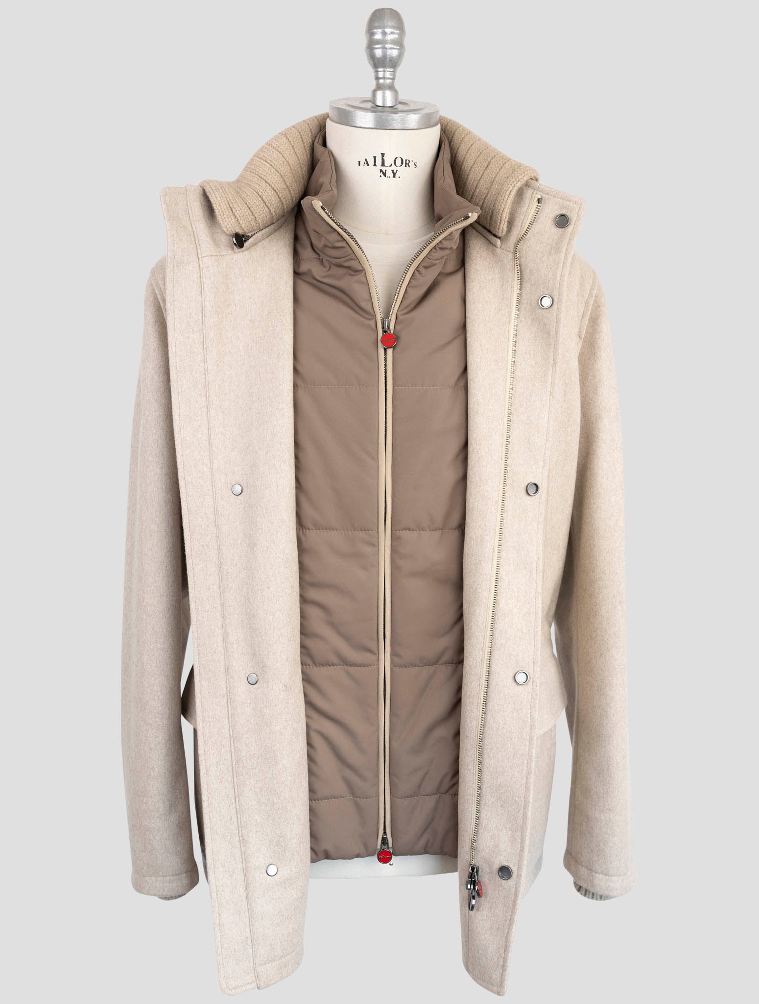 Kiton Beige Cashmere Coat
