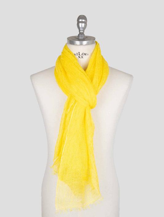 Kiton Yellow Linen Scarf