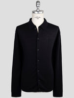 Kiton Knt Black Virgin Wool Silk Shirt