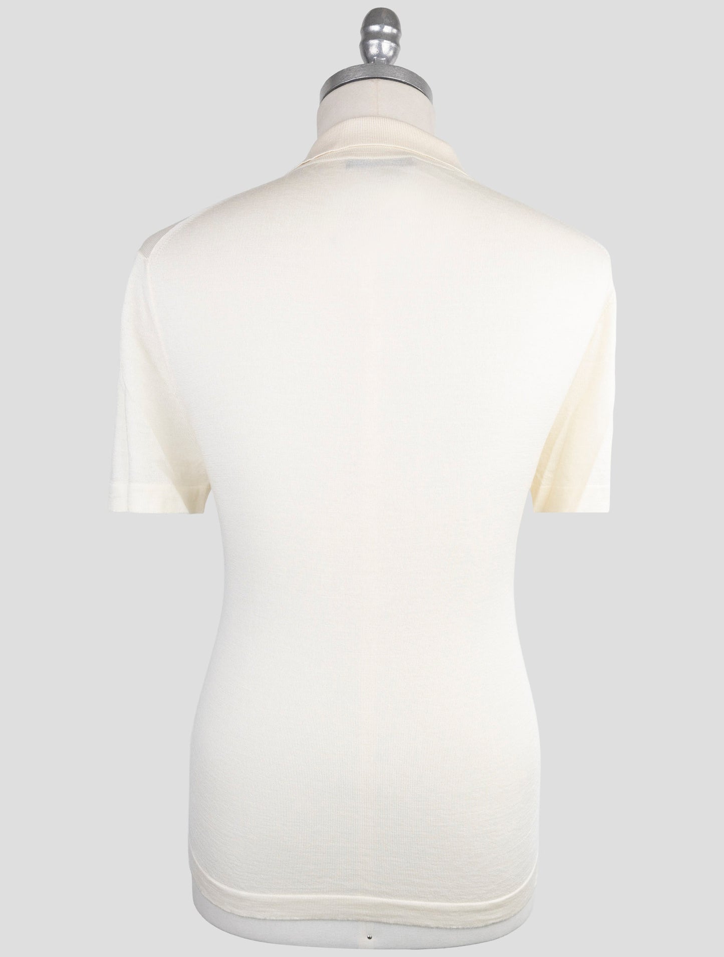 Kiton Knt White Virgin Wool Silk Polo
