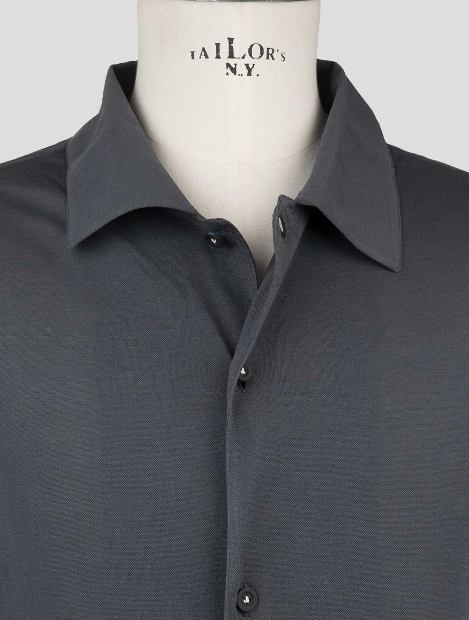 Kiton Knt Blue Cotton Shirt
