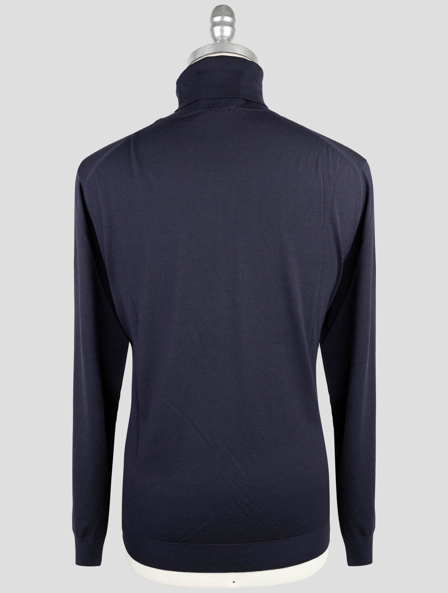 Kiton Blue Wool Sweater Turtleneck