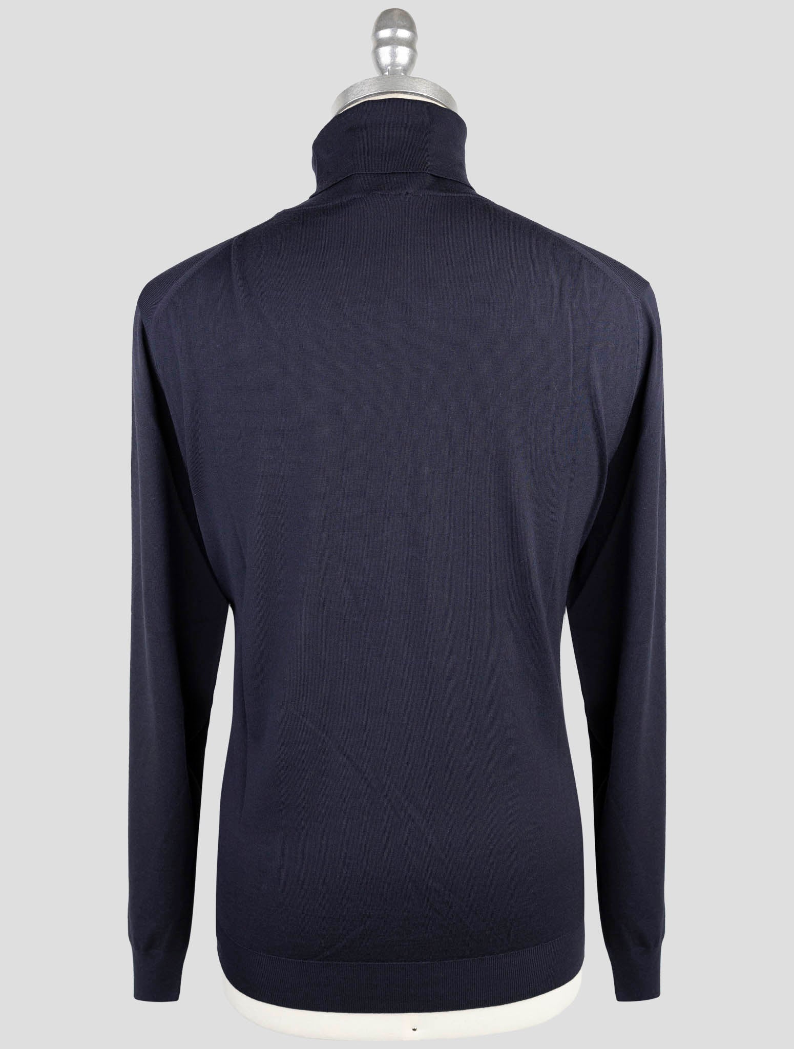 Kiton Blue Wool Sweater Turtleneck