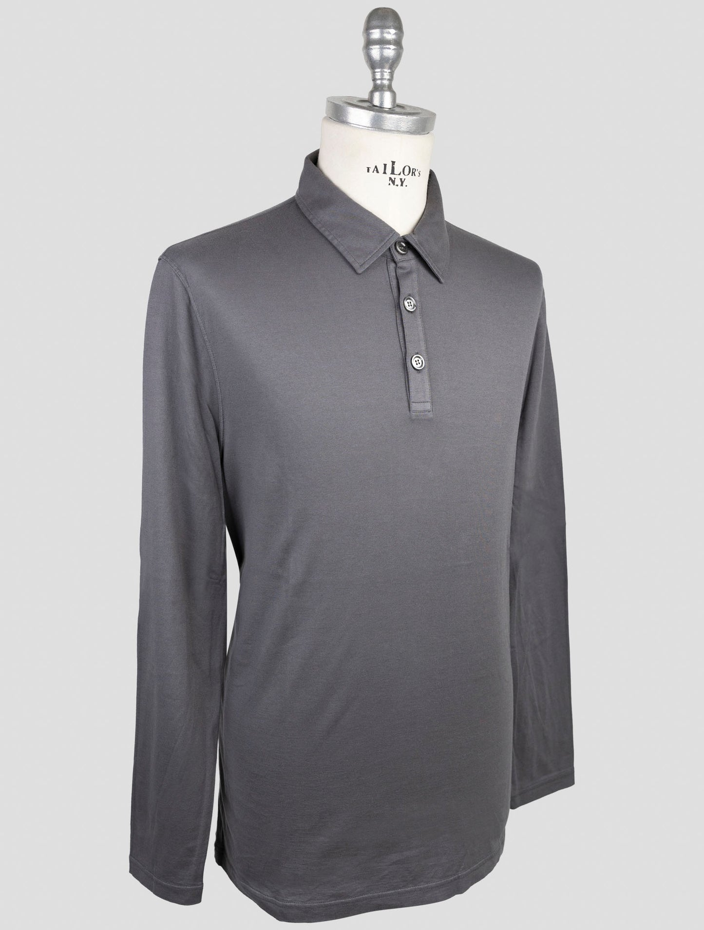 Kiton Taupe Cotton Cashmere Sweater Polo
