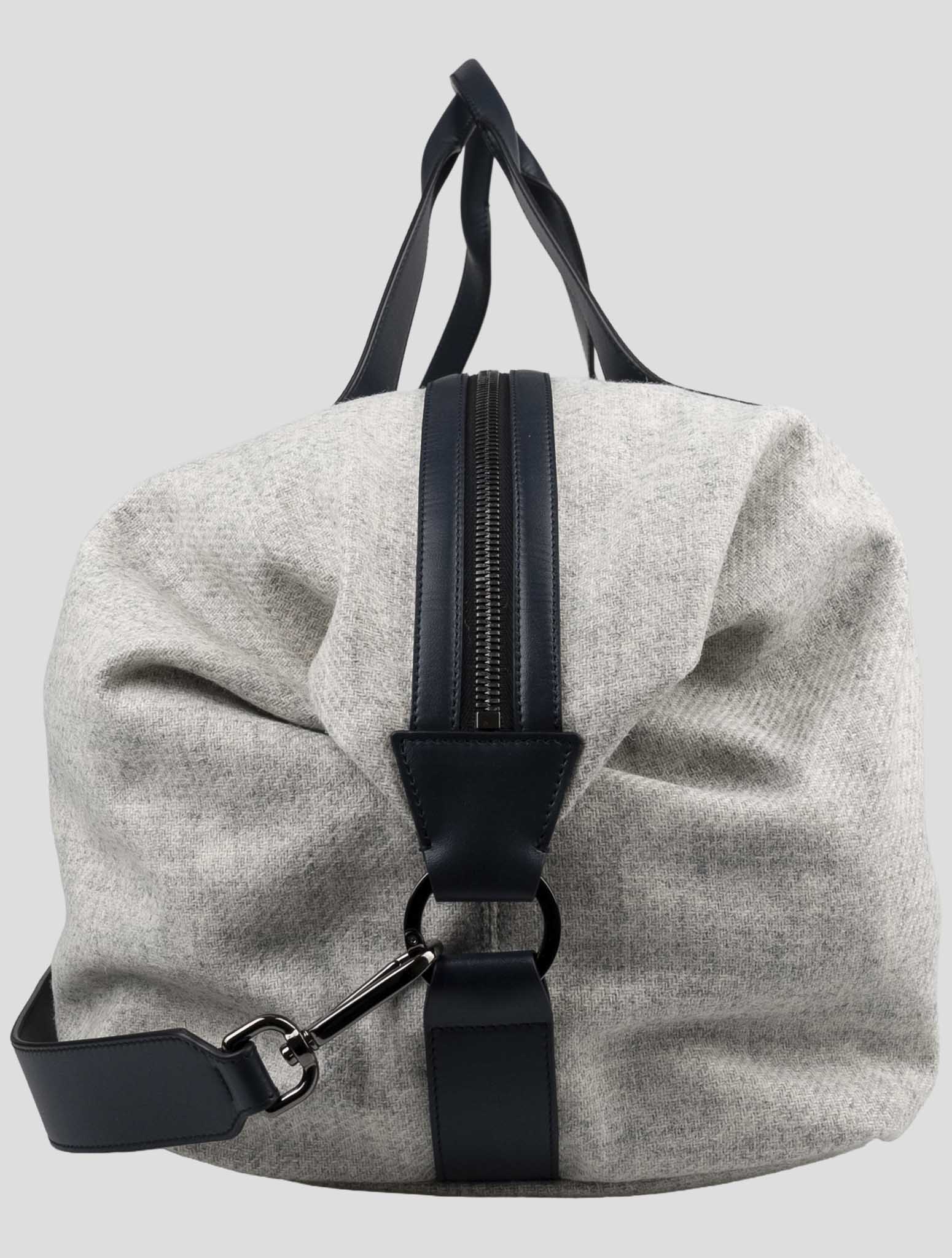 Kiton Knt Gray Wool Travel Bag
