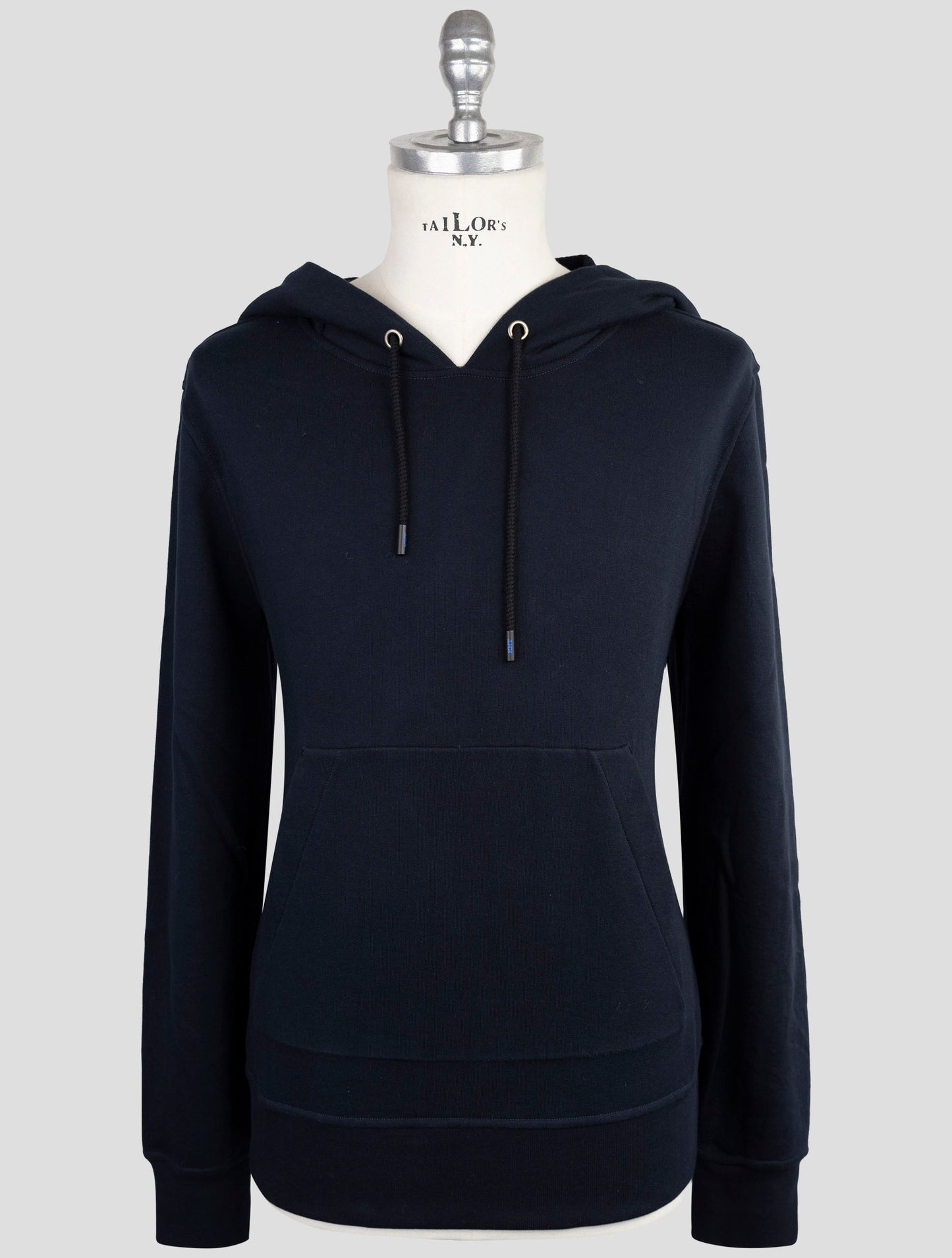 Kiton Knt Blue Cotton  Sweater Hoodie