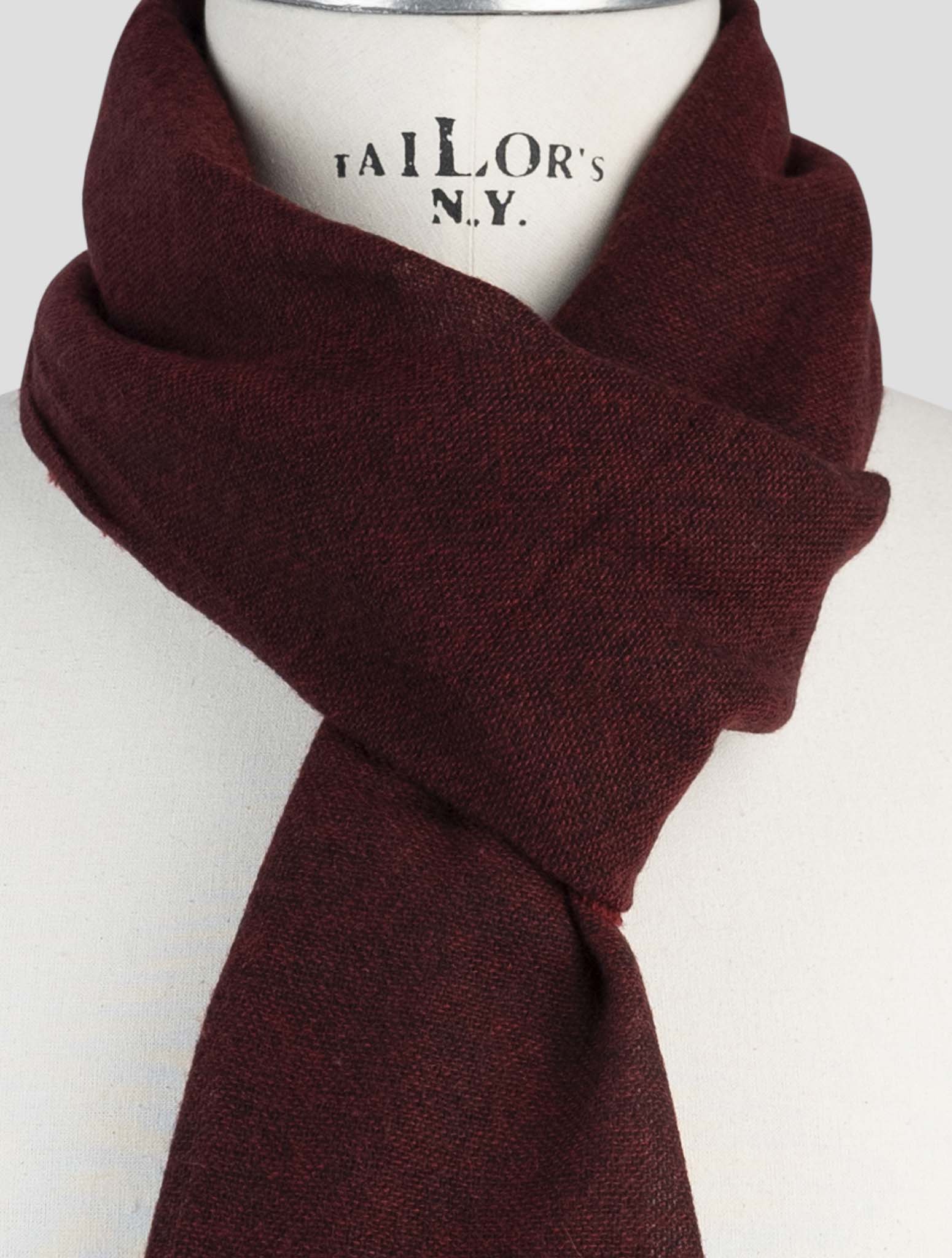 Kiton Burgundy Cashmere Scarf