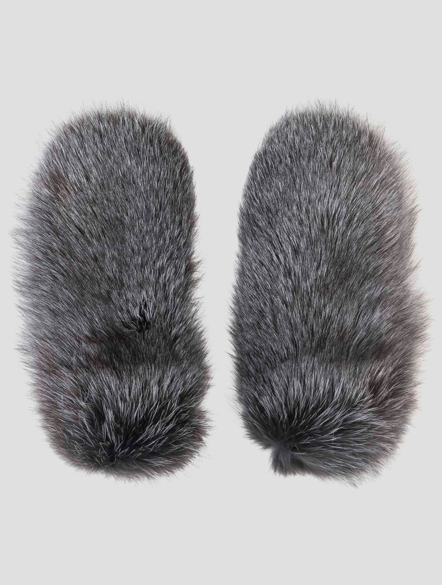 Kiton Gray White Leather Fox Gloves