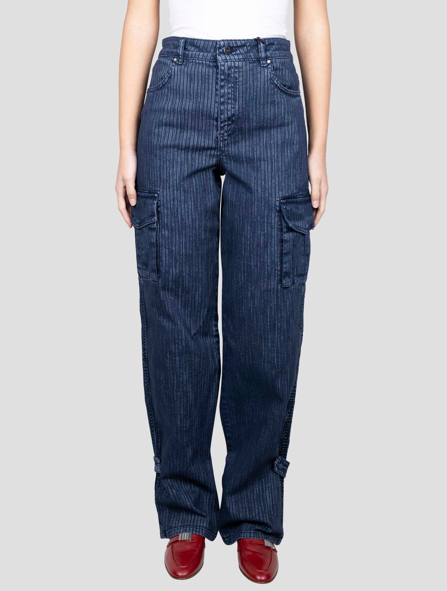 Kiton Blue Cotton Ea Cargo Jeans