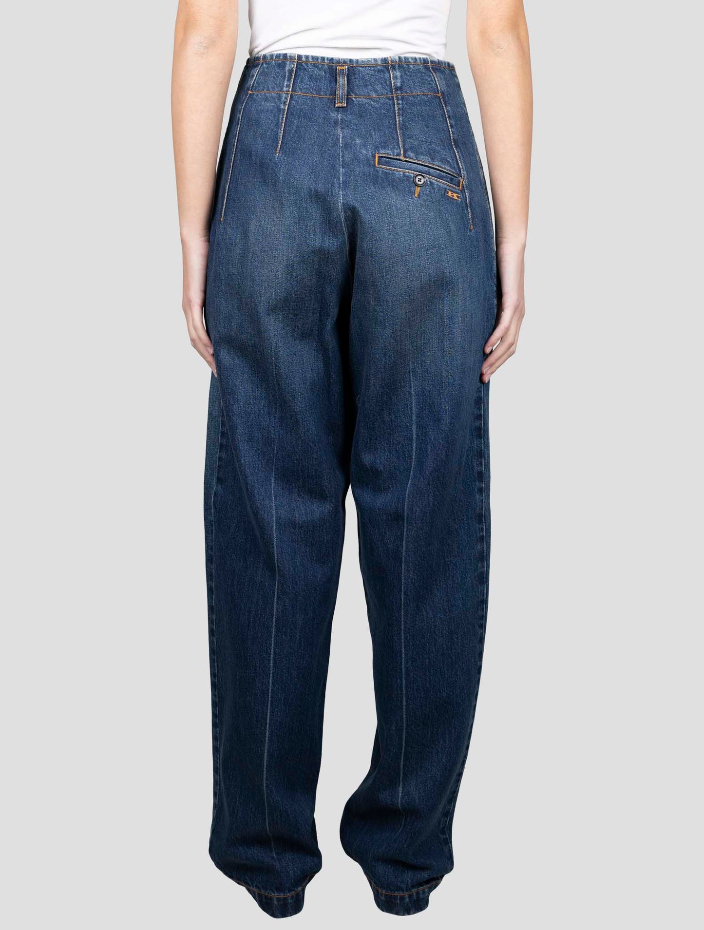 Kiton Blue Cotton Jeans