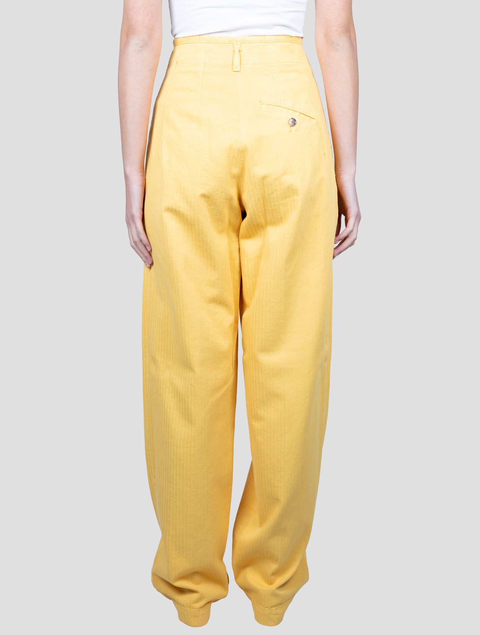 Kiton Yellow Cotton Pants