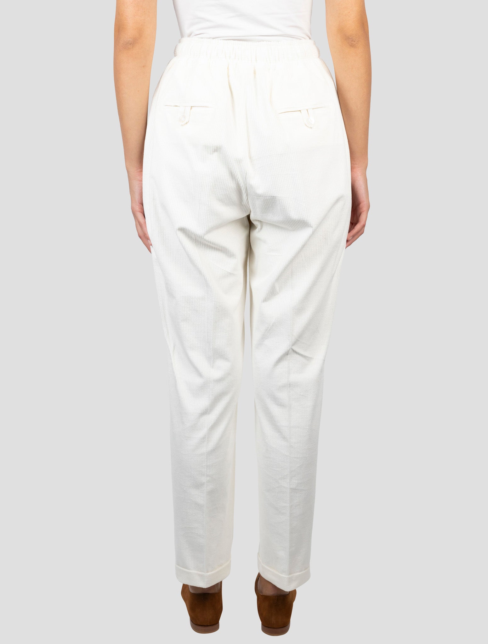 Kiton White Cotton Cashmere Ea Pants