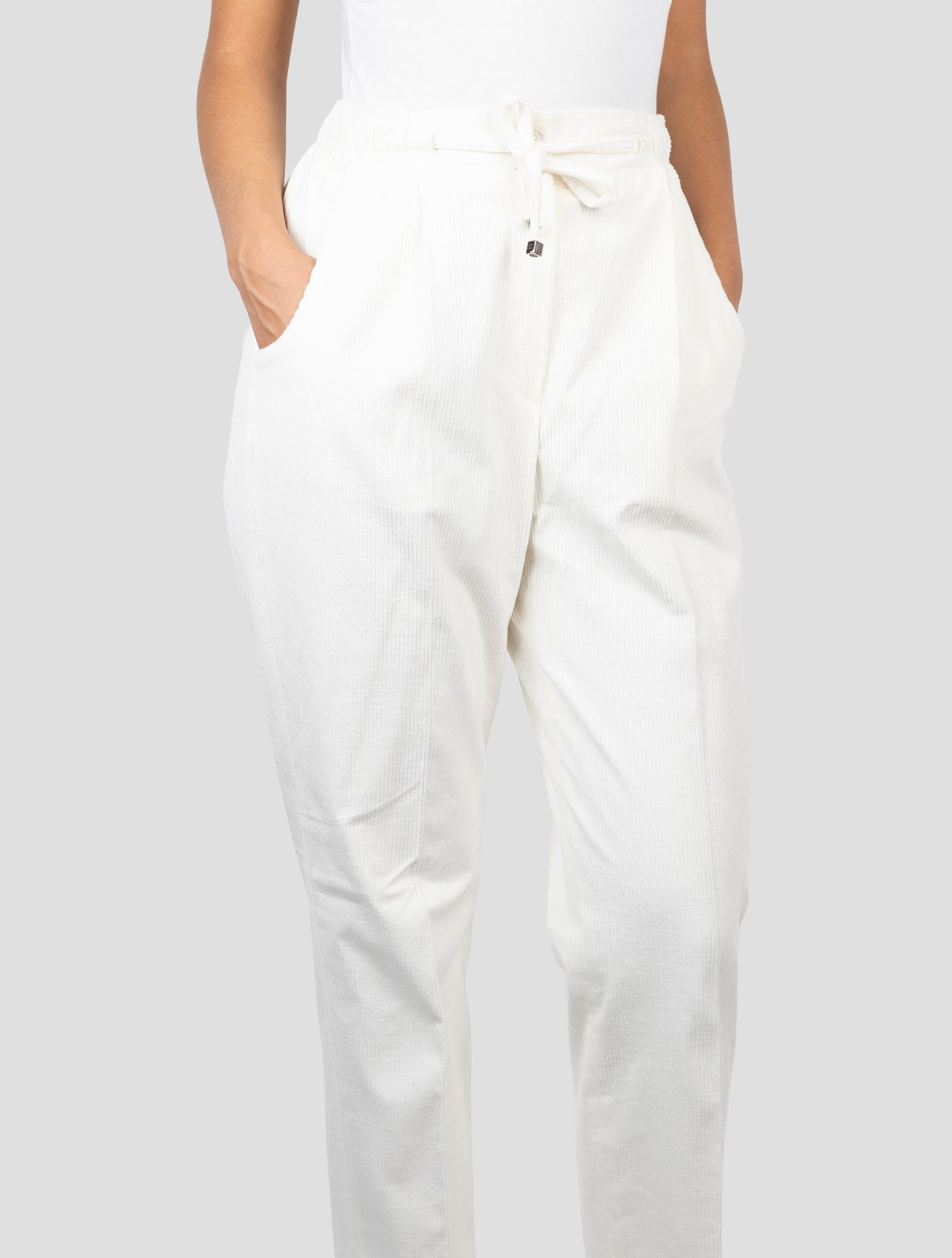 Kiton White Cotton Cashmere Ea Pants