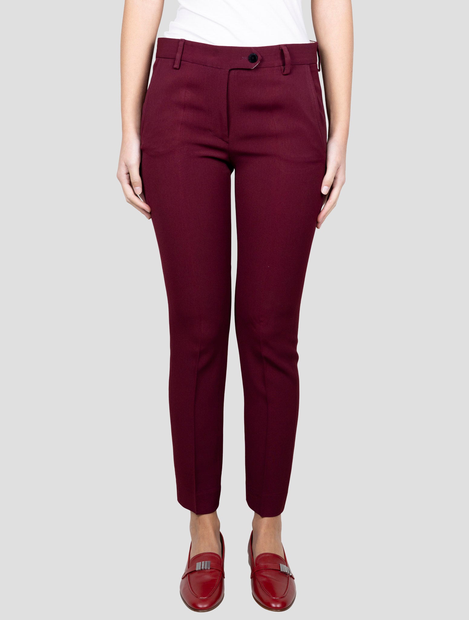 Kiton Burgundy Acetate Viscose Ea Pants