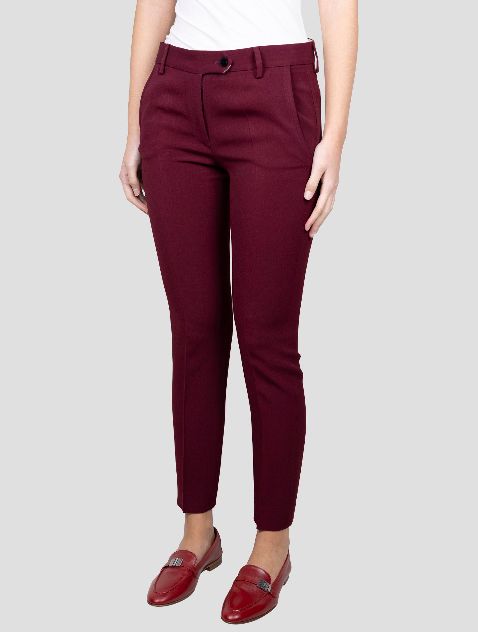 Kiton Burgundy Acetate Viscose Ea Pants