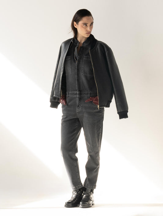 Kiton Dark Gray Cotton Ea Jumpsuit