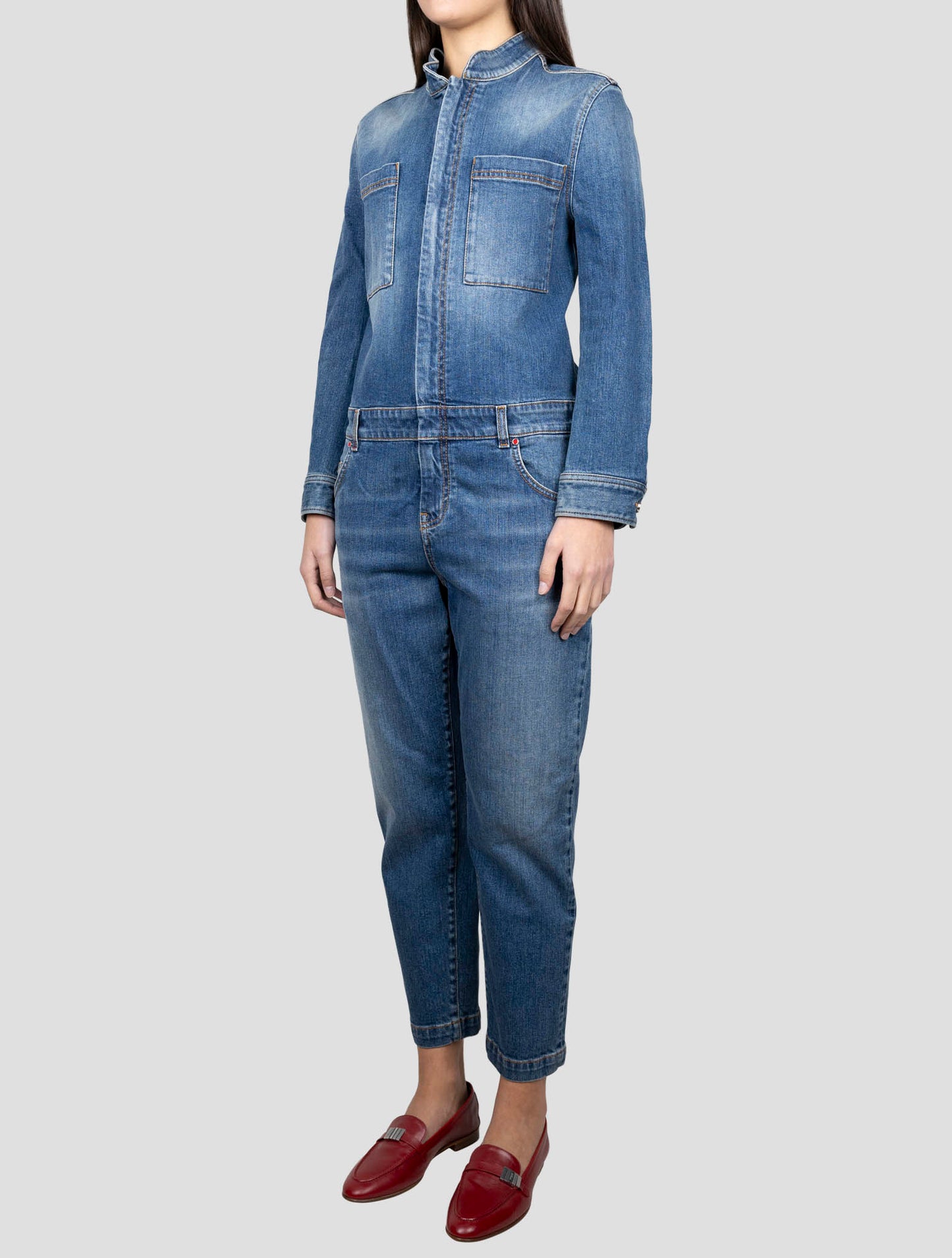 Kiton Blue Cotton Ea Jumpsuit