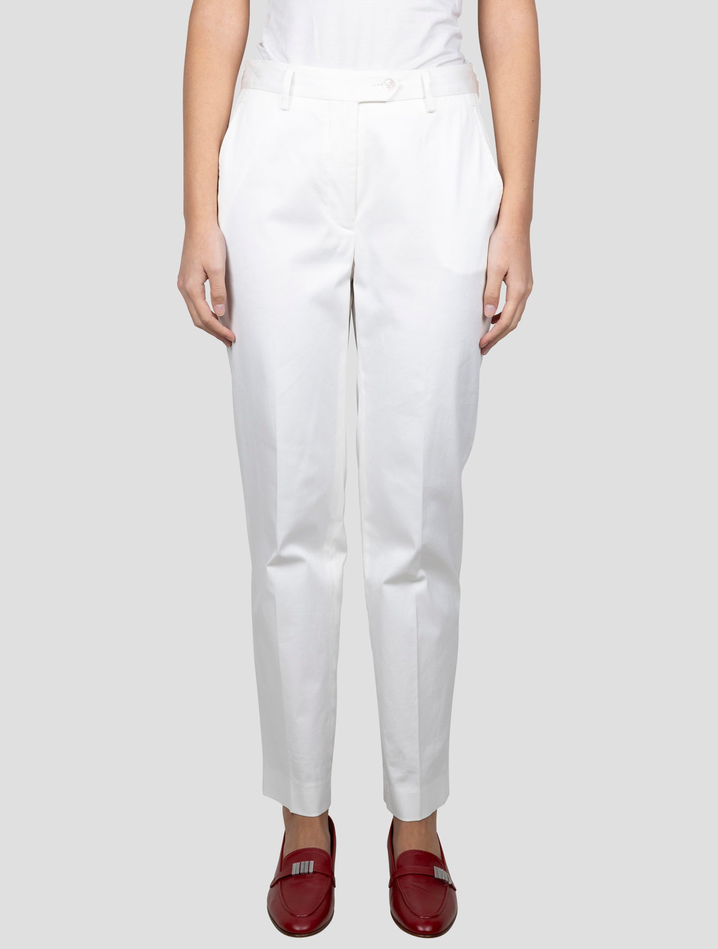 Kiton White Cotton Ea Pants