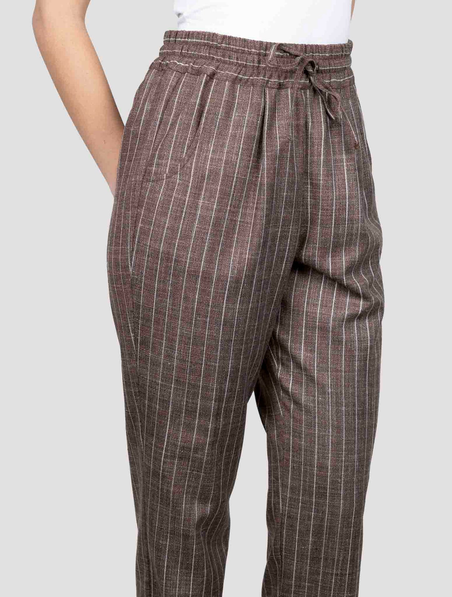 Kiton Brown Cashmere Virgin Wool Silk Linen Pants