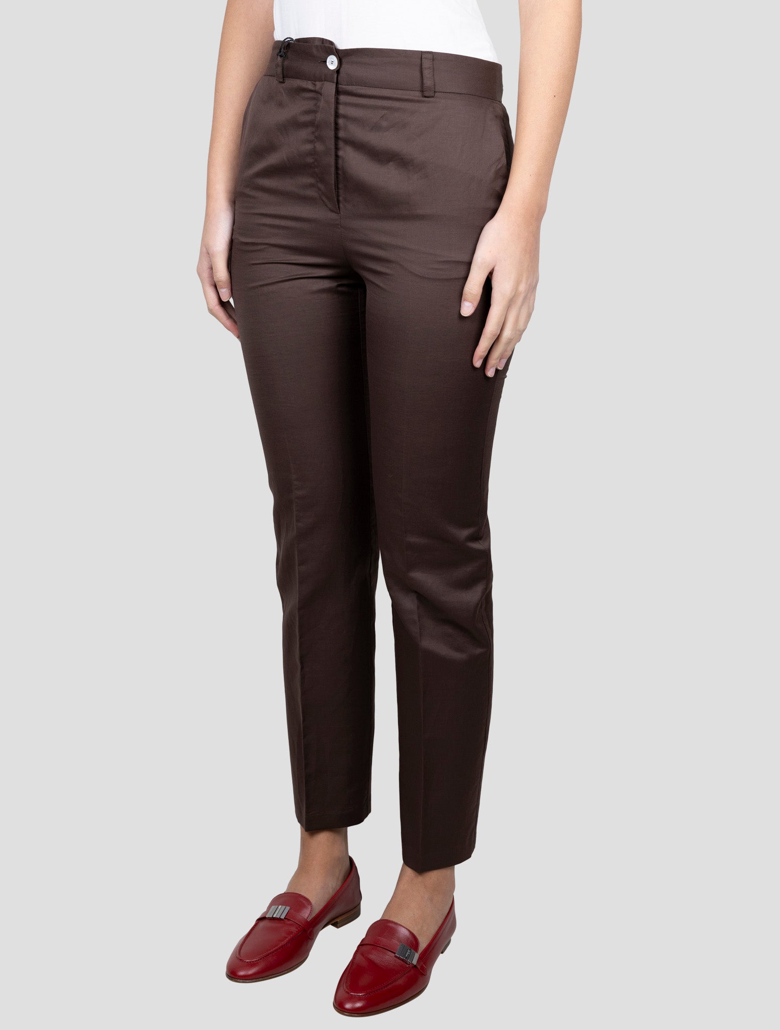 Kiton Brown Cotton Linen Pants