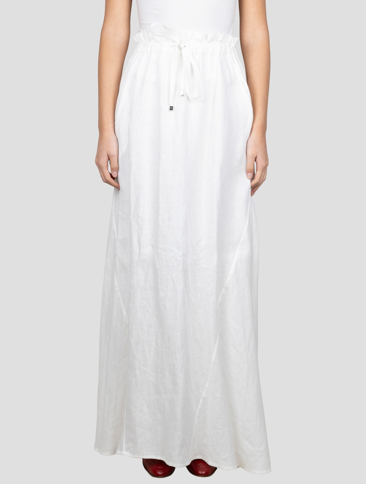 Kiton White Linen Skirt