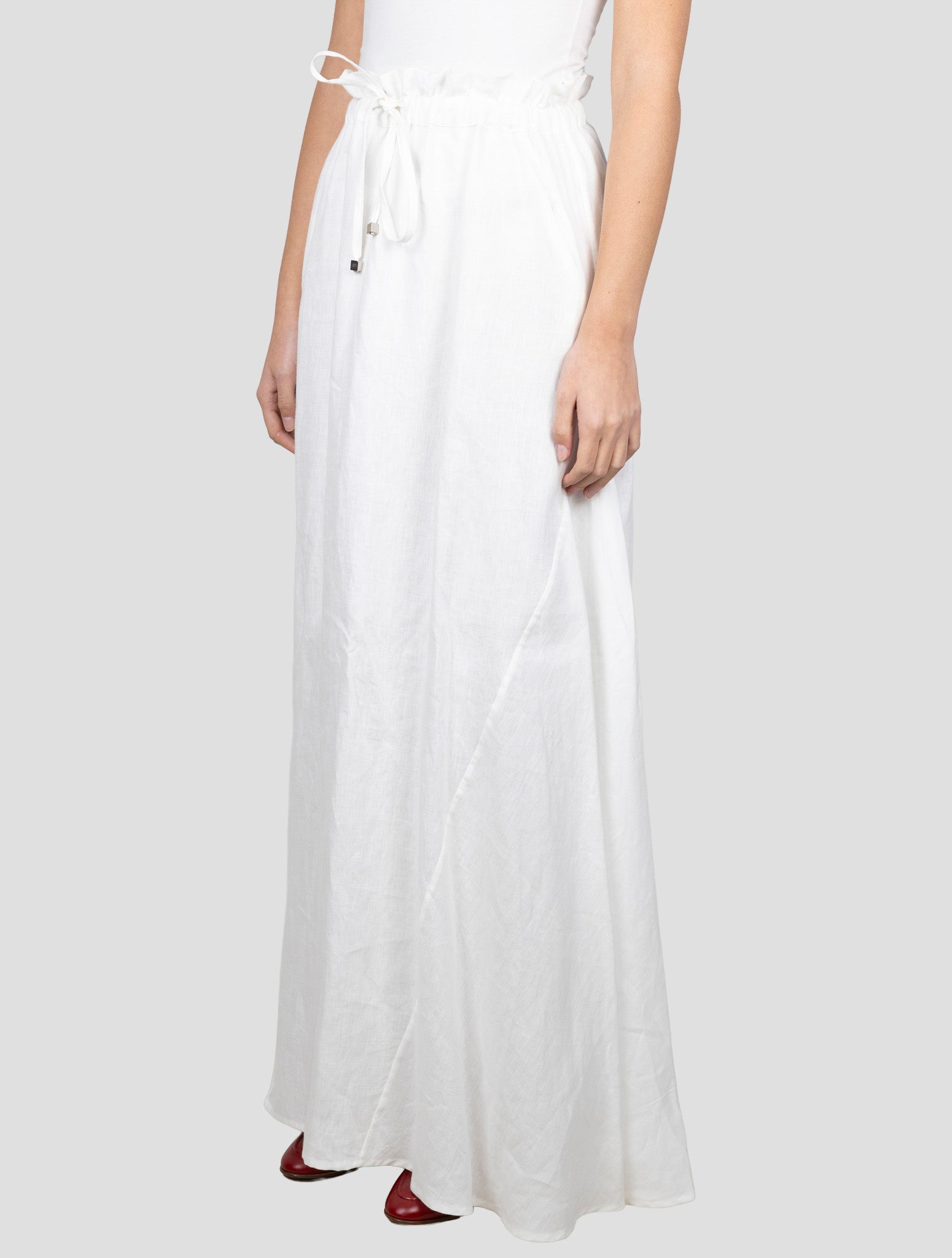 Kiton White Linen Skirt